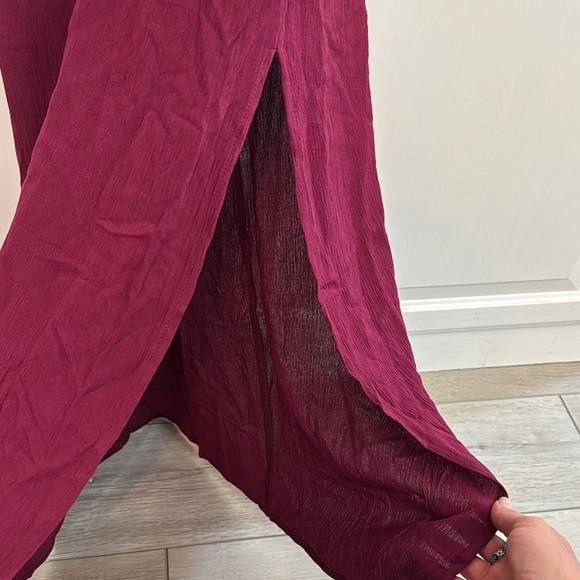 Inspired Hearts Burgundy and Lace Maxi Dress Size M. - Picture 2 of 7